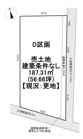 一宮市大和町妙興寺、土地の間取り画像です