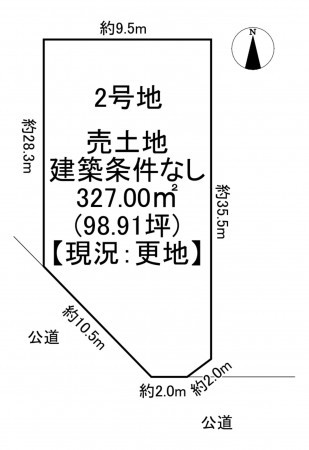 一宮市西五城、土地の間取り画像です