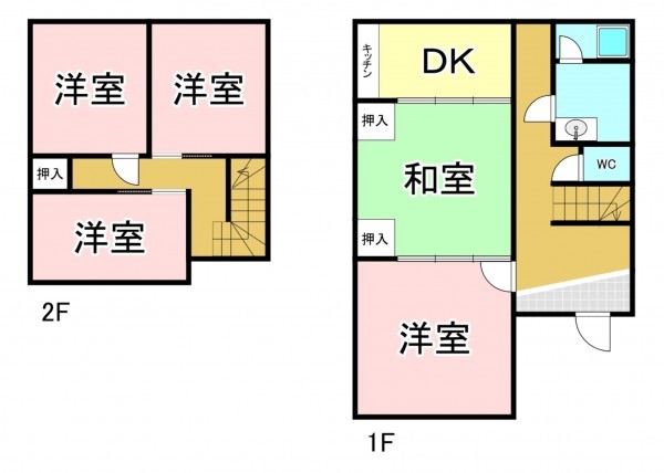 一宮市浅野、中古一戸建ての間取り画像です