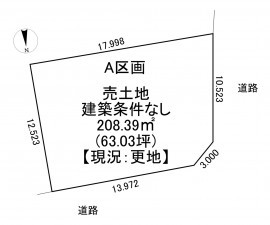 一宮市冨田、土地の間取り画像です