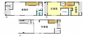 一宮市真清田、収益物件/事務所の間取り画像です