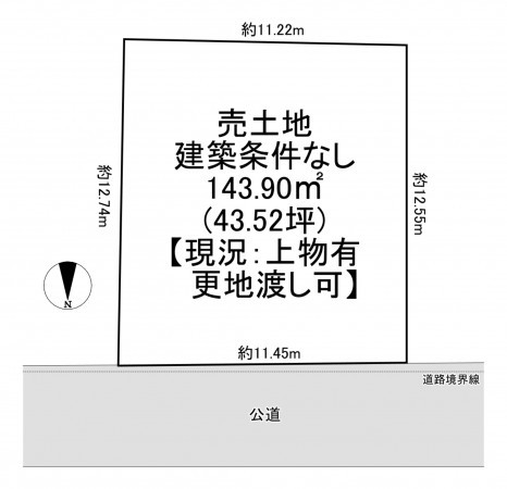 一宮市浅井町河田、土地の間取り画像です