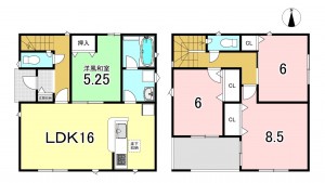 一宮市定水寺、新築一戸建ての間取り画像です