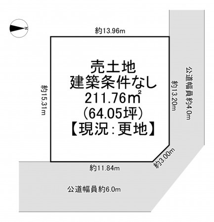 一宮市千秋町佐野、土地の間取り画像です