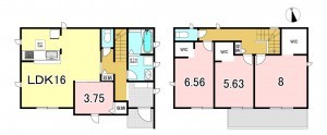 一宮市明地、新築一戸建ての間取り画像です
