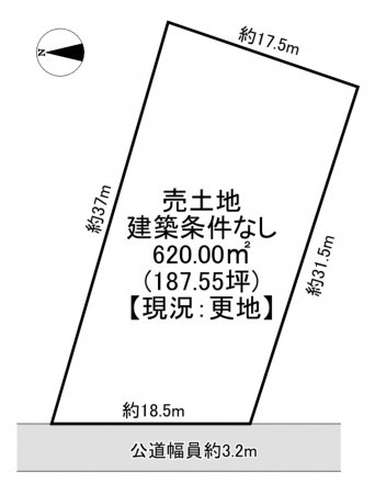 一宮市玉野、土地の間取り画像です