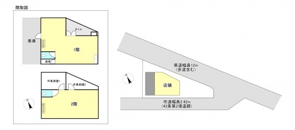 一宮市更屋敷、収益物件/店舗の間取り画像です