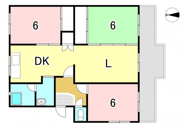 一宮市今伊勢町新神戸、マンションの間取り画像です