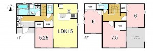 一宮市冨田、新築一戸建ての間取り画像です