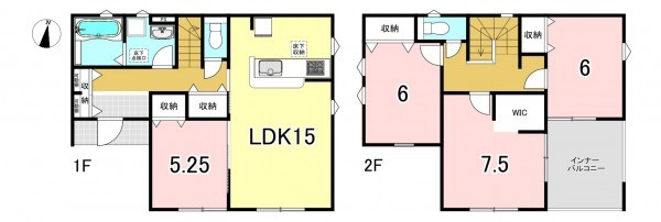 一宮市冨田、新築一戸建ての間取り画像です