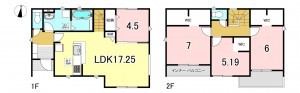 一宮市冨田、新築一戸建ての間取り画像です