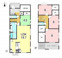 一宮市馬見塚、新築一戸建ての間取り画像です