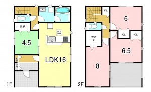 一宮市今伊勢町馬寄、新築一戸建ての間取り画像です