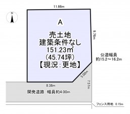 一宮市木曽川町黒田、土地の間取り画像です