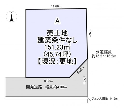 一宮市木曽川町黒田、土地の間取り画像です