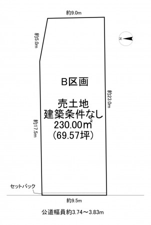 一宮市萩原町富田方、土地の間取り画像です