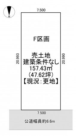 一宮市奥町、土地の間取り画像です