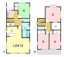 一宮市三条、中古一戸建ての間取り画像です