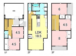 一宮市野口、新築一戸建ての間取り画像です
