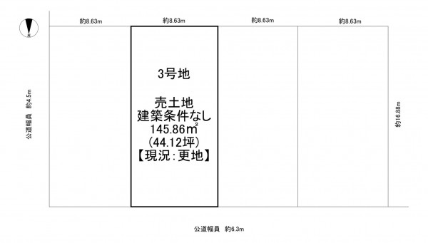 一宮市奥町、土地の間取り画像です