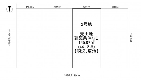 一宮市奥町、土地の間取り画像です