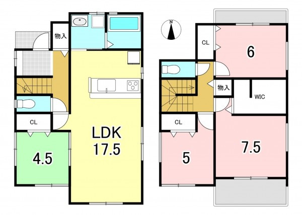 一宮市今伊勢町宮後、新築一戸建ての間取り画像です