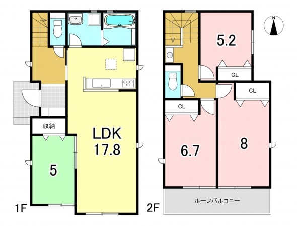 一宮市今伊勢町宮後、新築一戸建ての間取り画像です