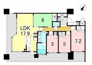 一宮市浜町、マンションの間取り画像です