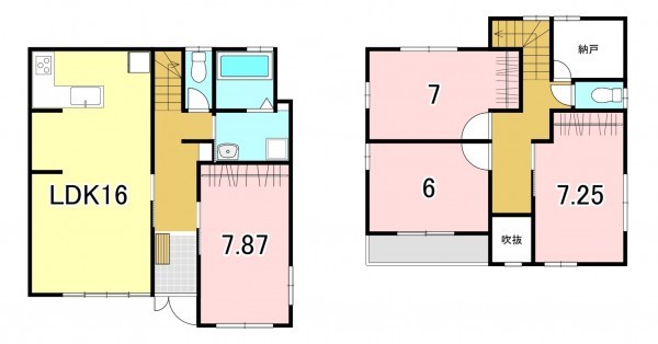 一宮市三条、中古一戸建ての間取り画像です