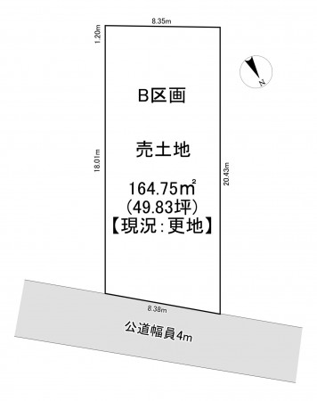 一宮市北方町北方、土地の間取り画像です