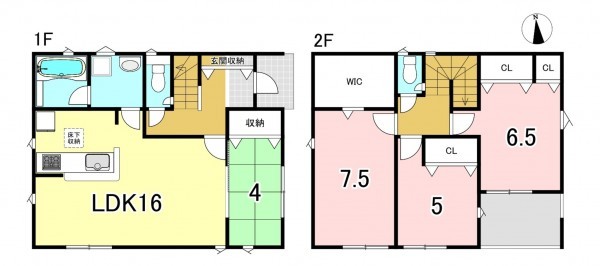 一宮市北神明町、新築一戸建ての間取り画像です