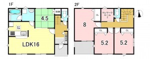 一宮市北神明町、新築一戸建ての間取り画像です