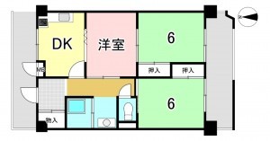 一宮市今伊勢町宮後、マンションの間取り画像です