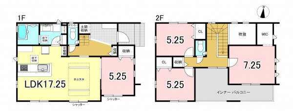 一宮市東五城、新築一戸建ての間取り画像です