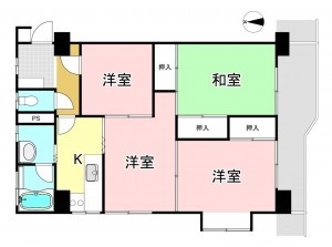 一宮市末広、マンションの間取り画像です