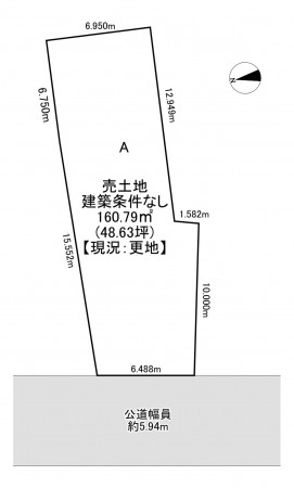 一宮市西萩原、土地の間取り画像です