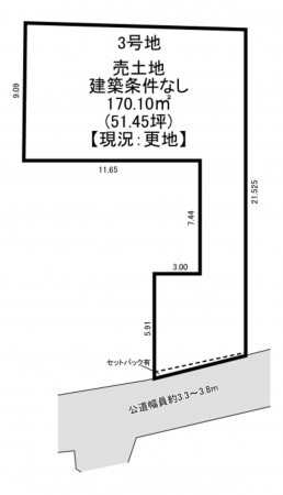 一宮市木曽川町黒田、土地の間取り画像です