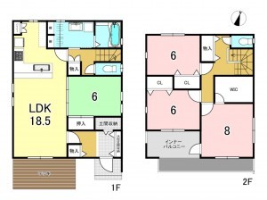一宮市富士、新築一戸建ての間取り画像です