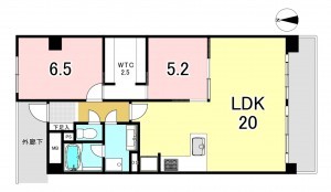 一宮市今伊勢町馬寄、マンションの間取り画像です