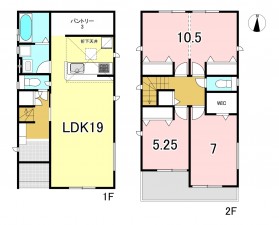 一宮市篭屋、新築一戸建ての間取り画像です