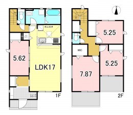 一宮市篭屋、新築一戸建ての間取り画像です