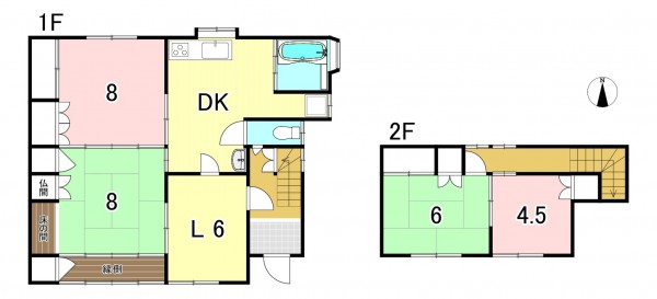 一宮市浅井町東浅井、中古一戸建ての間取り画像です