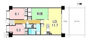 一宮市八幡、マンションの間取り画像です