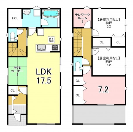 一宮市多加木、新築一戸建ての間取り画像です