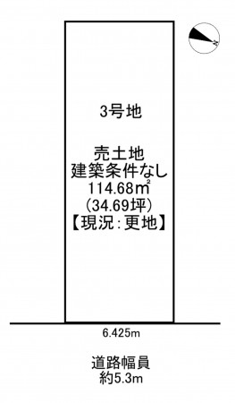 一宮市大和町妙興寺、土地の間取り画像です