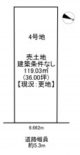 一宮市大和町妙興寺、土地の間取り画像です