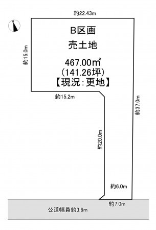 一宮市浅井町小日比野、土地の間取り画像です