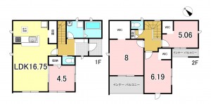 一宮市木曽川町玉ノ井、新築一戸建ての間取り画像です