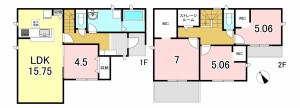 一宮市木曽川町玉ノ井、新築一戸建ての間取り画像です
