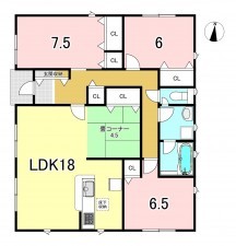 一宮市大和町南高井、新築一戸建ての間取り画像です